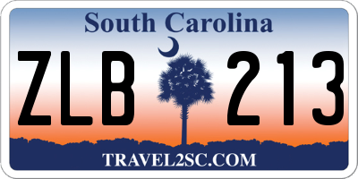 SC license plate ZLB213