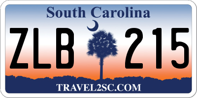 SC license plate ZLB215