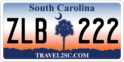 SC license plate ZLB222