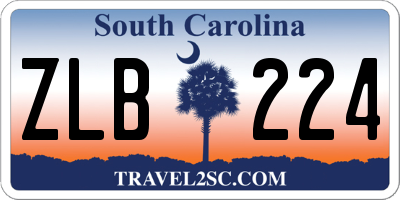 SC license plate ZLB224