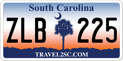 SC license plate ZLB225