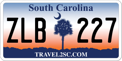SC license plate ZLB227