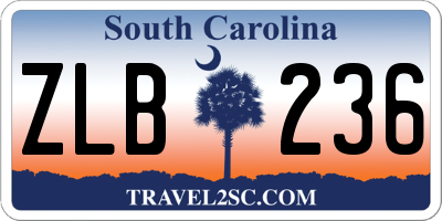SC license plate ZLB236