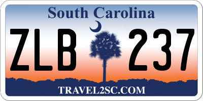 SC license plate ZLB237