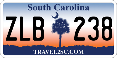 SC license plate ZLB238