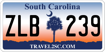 SC license plate ZLB239