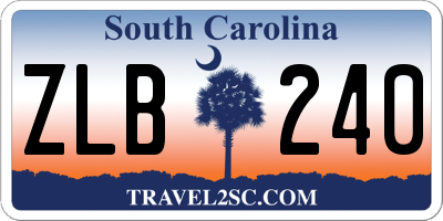 SC license plate ZLB240