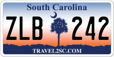SC license plate ZLB242