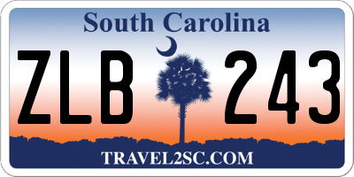 SC license plate ZLB243