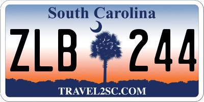SC license plate ZLB244