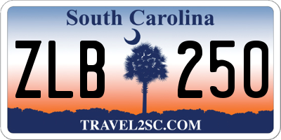 SC license plate ZLB250