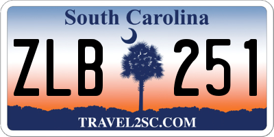 SC license plate ZLB251