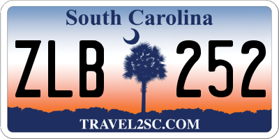 SC license plate ZLB252