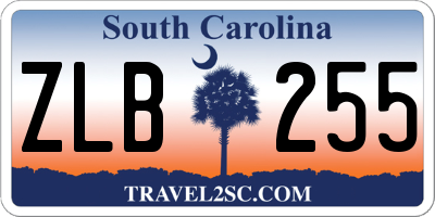 SC license plate ZLB255