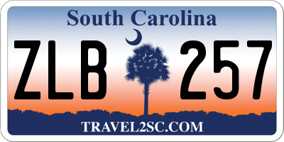 SC license plate ZLB257