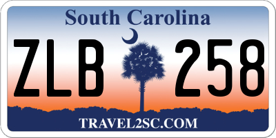 SC license plate ZLB258