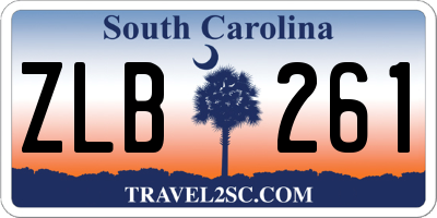 SC license plate ZLB261