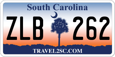 SC license plate ZLB262