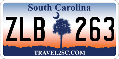 SC license plate ZLB263
