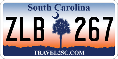 SC license plate ZLB267