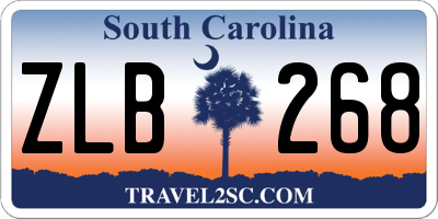 SC license plate ZLB268