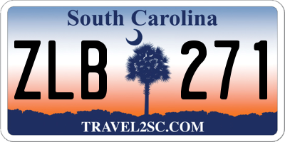SC license plate ZLB271