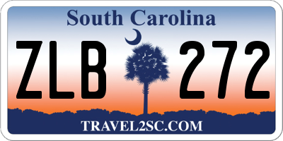 SC license plate ZLB272