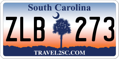 SC license plate ZLB273