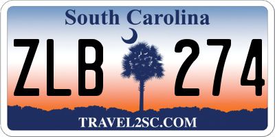 SC license plate ZLB274