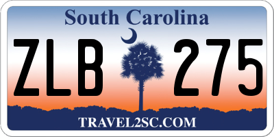 SC license plate ZLB275