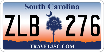 SC license plate ZLB276