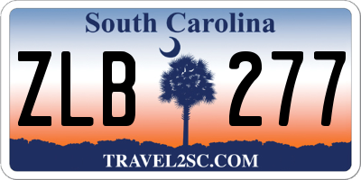 SC license plate ZLB277