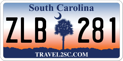 SC license plate ZLB281