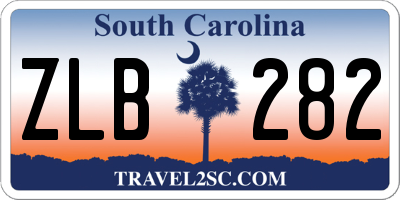 SC license plate ZLB282