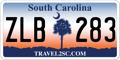 SC license plate ZLB283