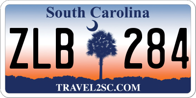 SC license plate ZLB284