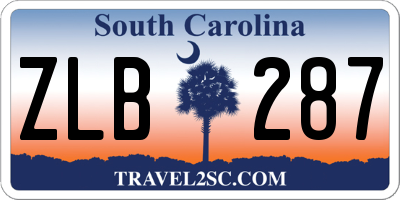 SC license plate ZLB287