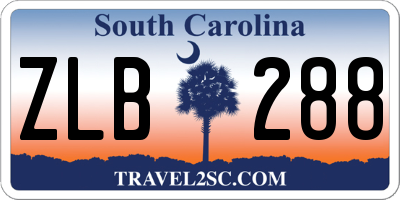 SC license plate ZLB288