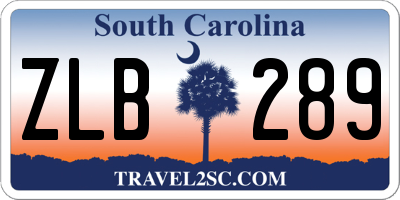 SC license plate ZLB289