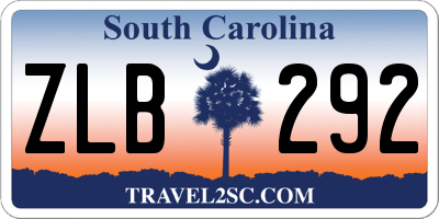 SC license plate ZLB292