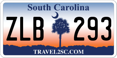 SC license plate ZLB293