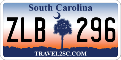 SC license plate ZLB296