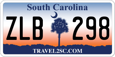 SC license plate ZLB298