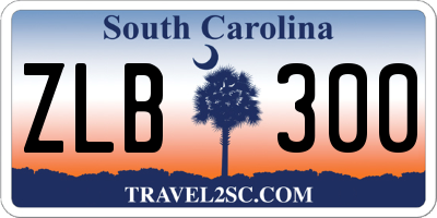 SC license plate ZLB300