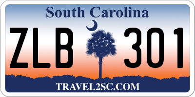 SC license plate ZLB301