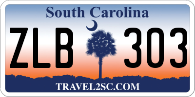 SC license plate ZLB303