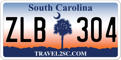 SC license plate ZLB304