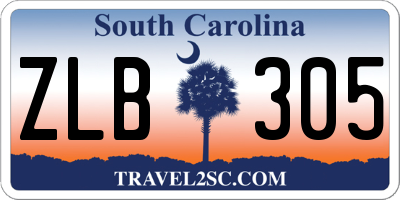 SC license plate ZLB305