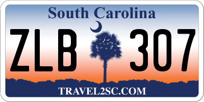 SC license plate ZLB307