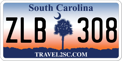 SC license plate ZLB308